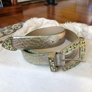 Brambilla Milano Animal Print Silver Metallic Belt